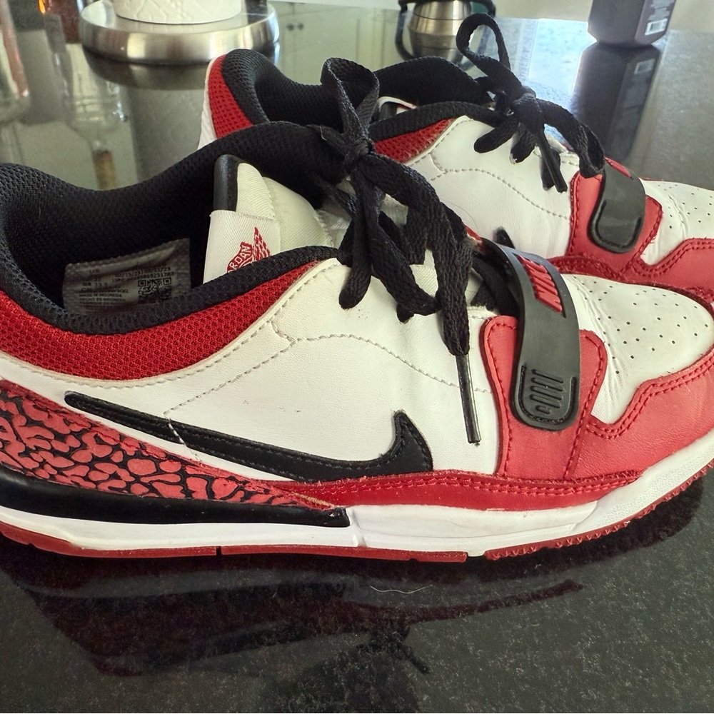 Nike Jordan Red and White Sneakers Classic Low-Top Design